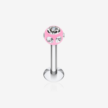 Aurora Gem UV Acrylic Ball Top Labret-Pink/Clear